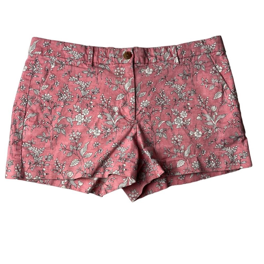 GAP Shorts‎ Women Size 8 Floral Summer Khakis Cotton Spandex Blend Pink